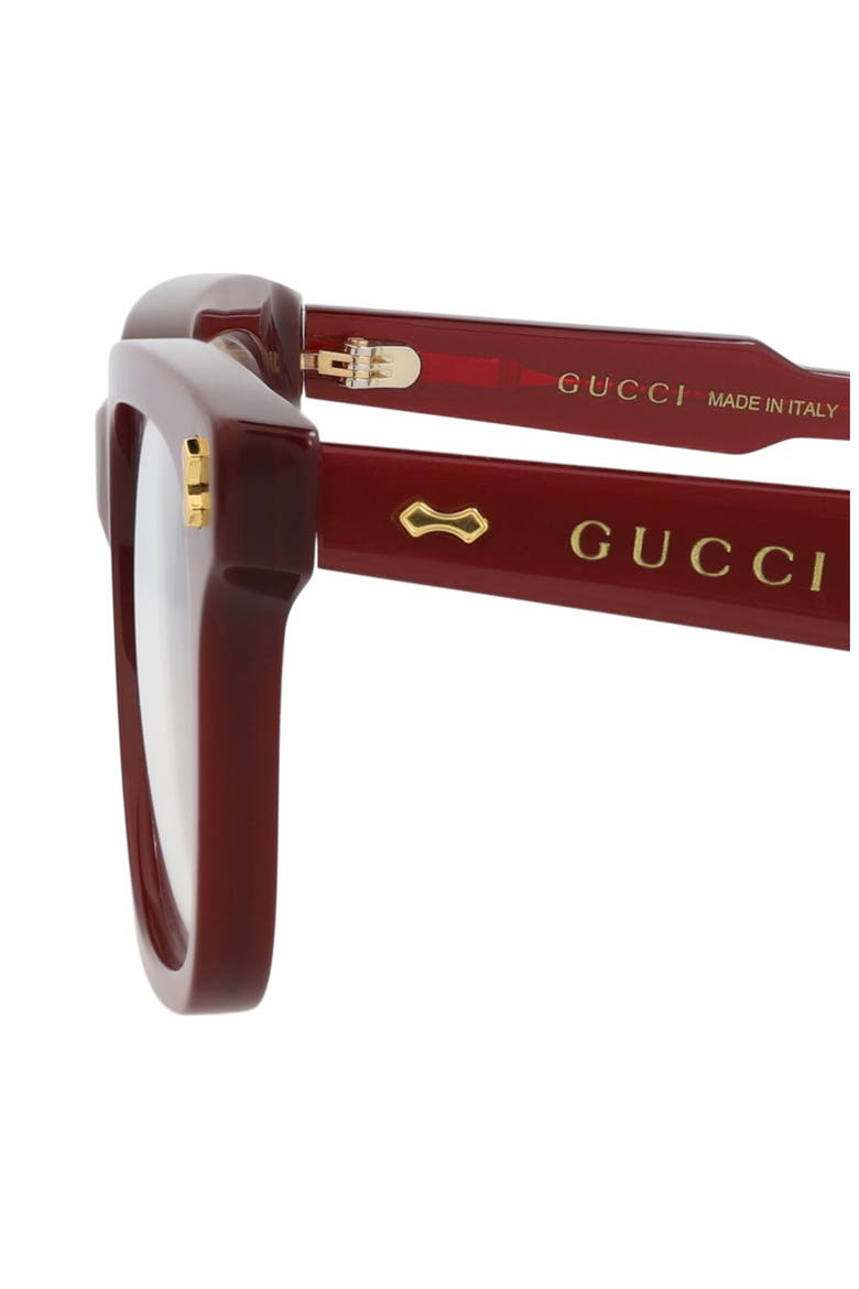 GG1265O 52mm Square Optical Glasses, Alternate, color, BURGUNDY BURGUNDY TRANSPARENT