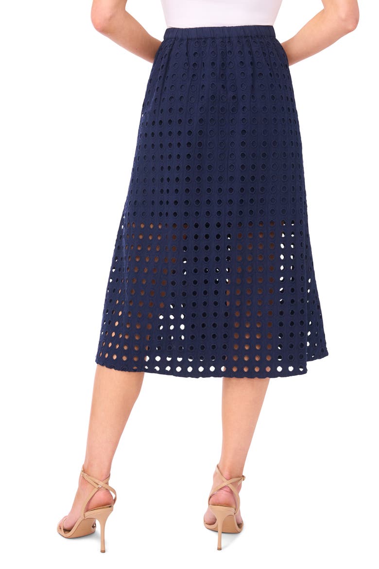 Eyelet Cotton Midi Skirt, Alternate, color, CLASSIC NAVY