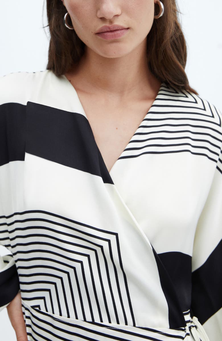 MANGO Print Long Sleeve Wrap Dress, Alternate, color,