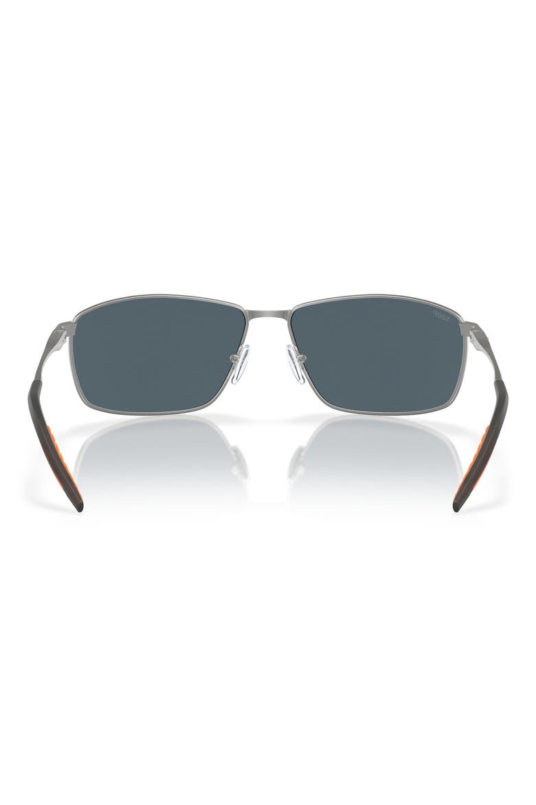 Turret 63mm Oversize Polarized Irregular Sunglasses, Alternate, color, SILVER / GRAY SILVER 580P