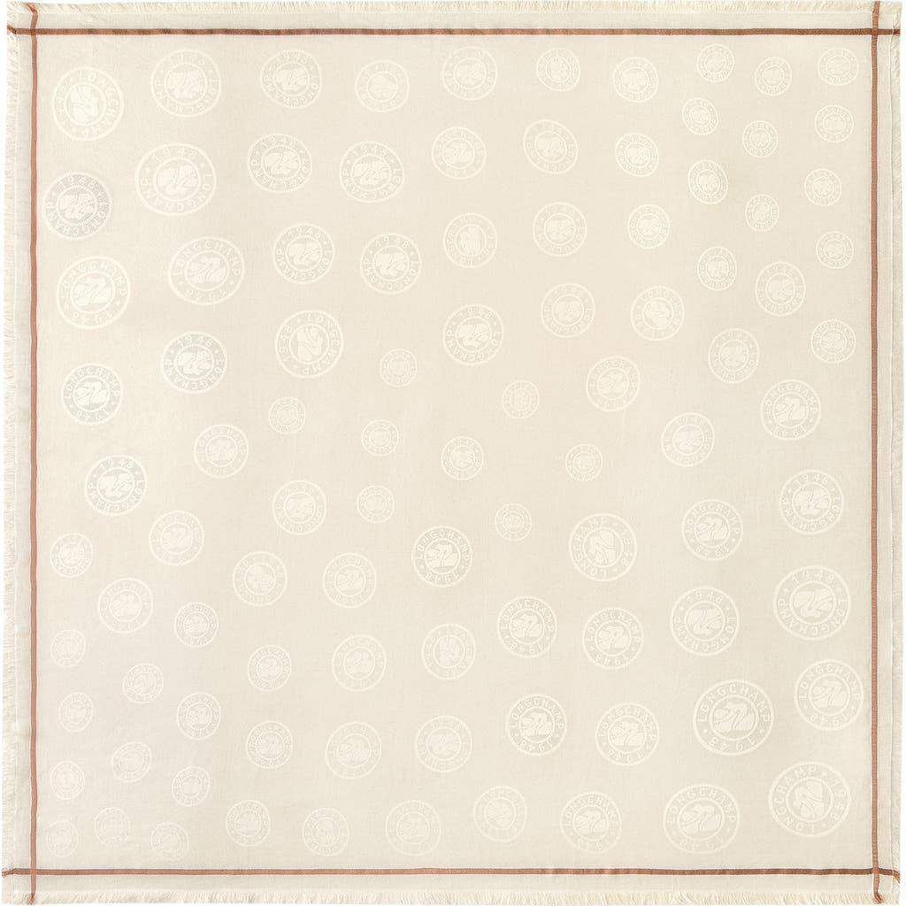 Longchamp Medallion Square Scarf In Metallic