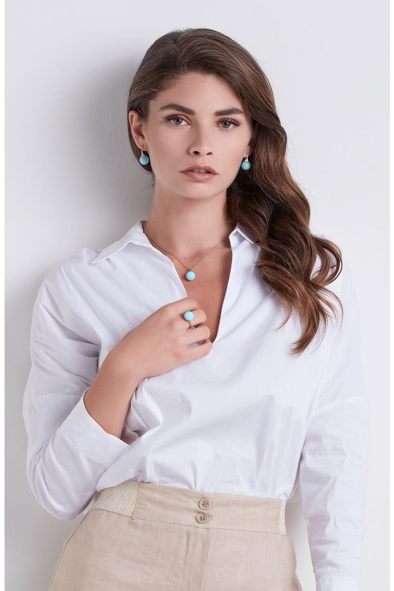 Africa Boule 18K Yellow Gold & Semiprecious Stone Drop Earrings, Alternate, color, YELLOW GOLD/ TURQUOISE