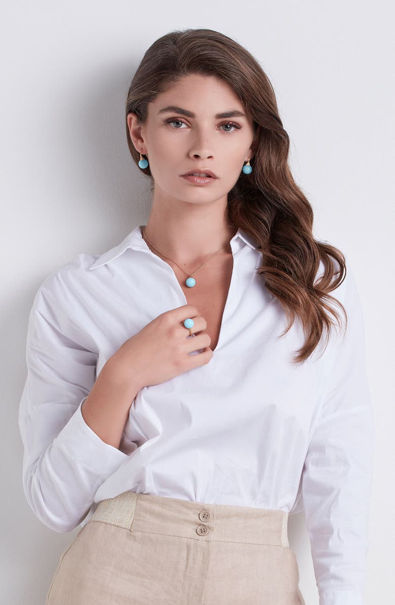 Marco Bicego Africa Boule 18K Yellow Gold & Semiprecious Stone Drop Earrings, Alternate, color, Yellow Gold/ Turquoise