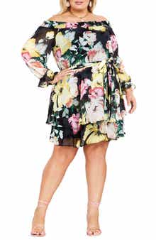 Odessa Off the Shoulder Long Sleeve Dress
