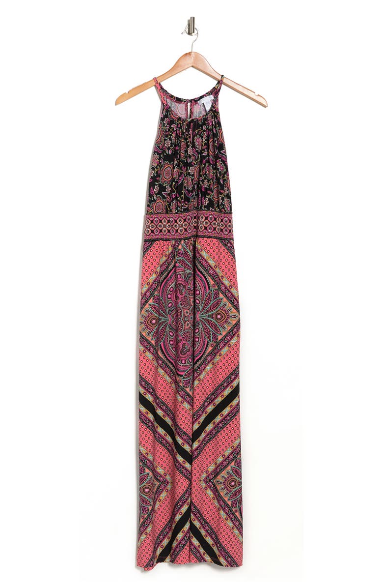 London Times Keyhole Jersey Maxi Dress, Alternate, color, 
