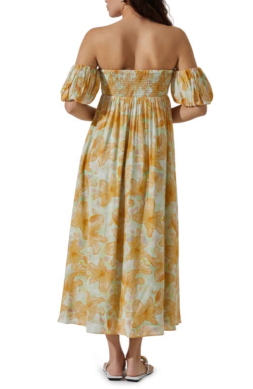 Astr Floral Off The Shoulder Midi Dress