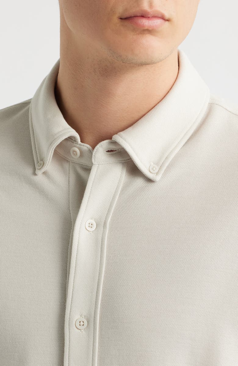 Nordstrom Solid Pima Cotton Piqué Button-Down Shirt, Alternate, color, Grey Moonbeam