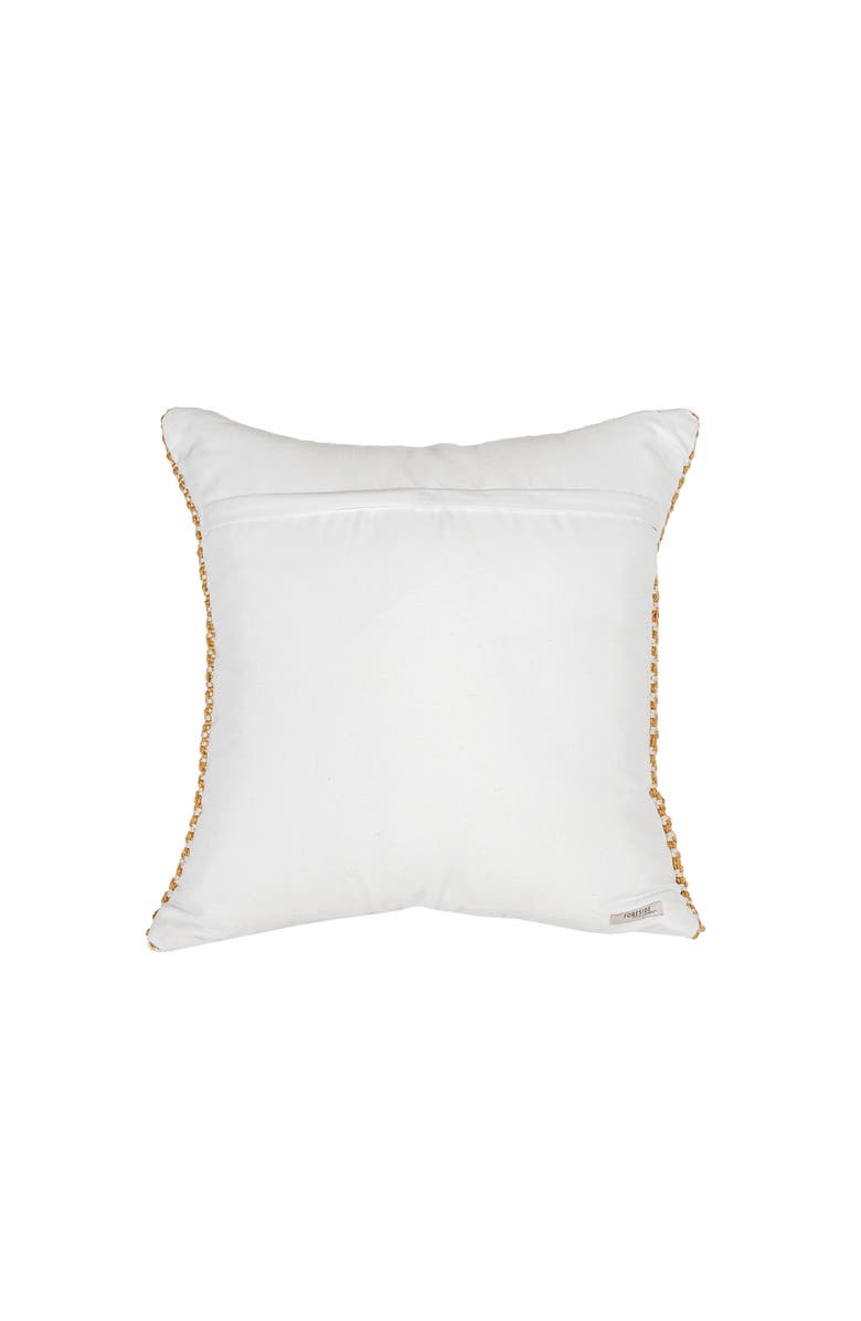 Foreside Home and Garden Waki Geometric Pattner Ochre Square Decorative Outdoor Accent Throw Pillow, 20" x 20", Alternate, color, Yellow