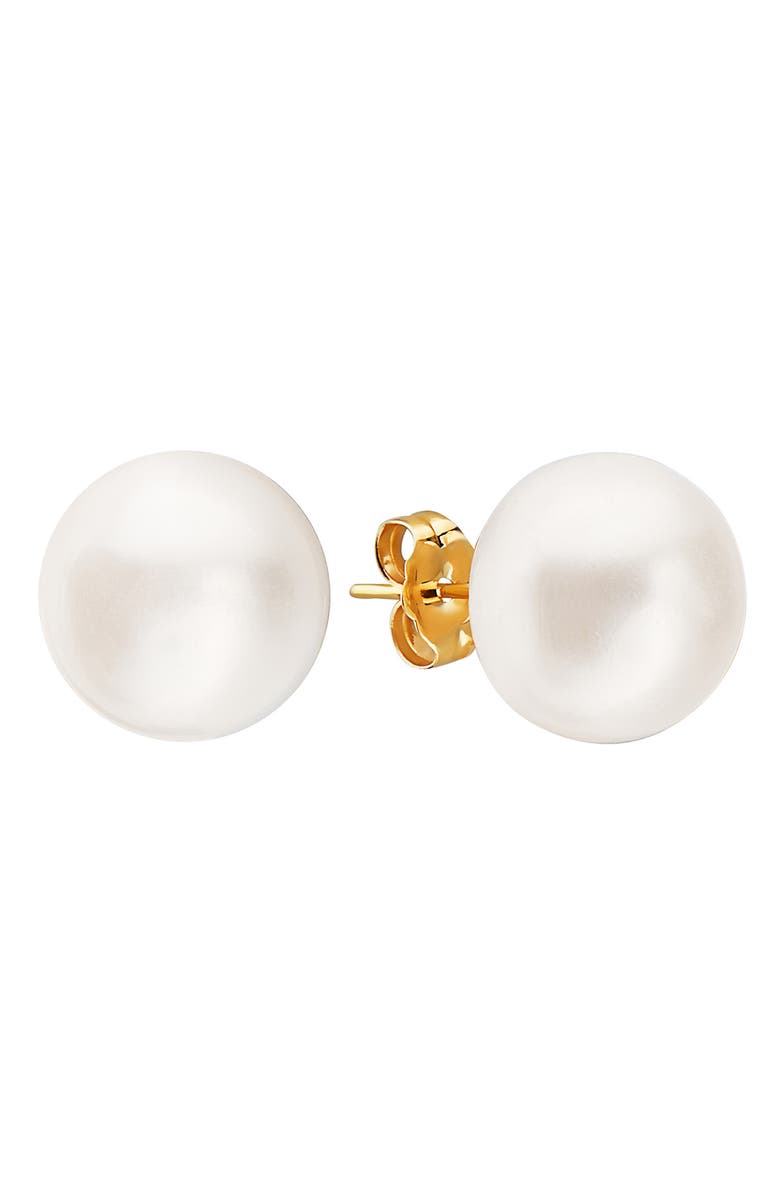 EFFY 14K Yellow Gold 11mm Cultured Freshwater Pearl Stud Earrings, Main, color, White