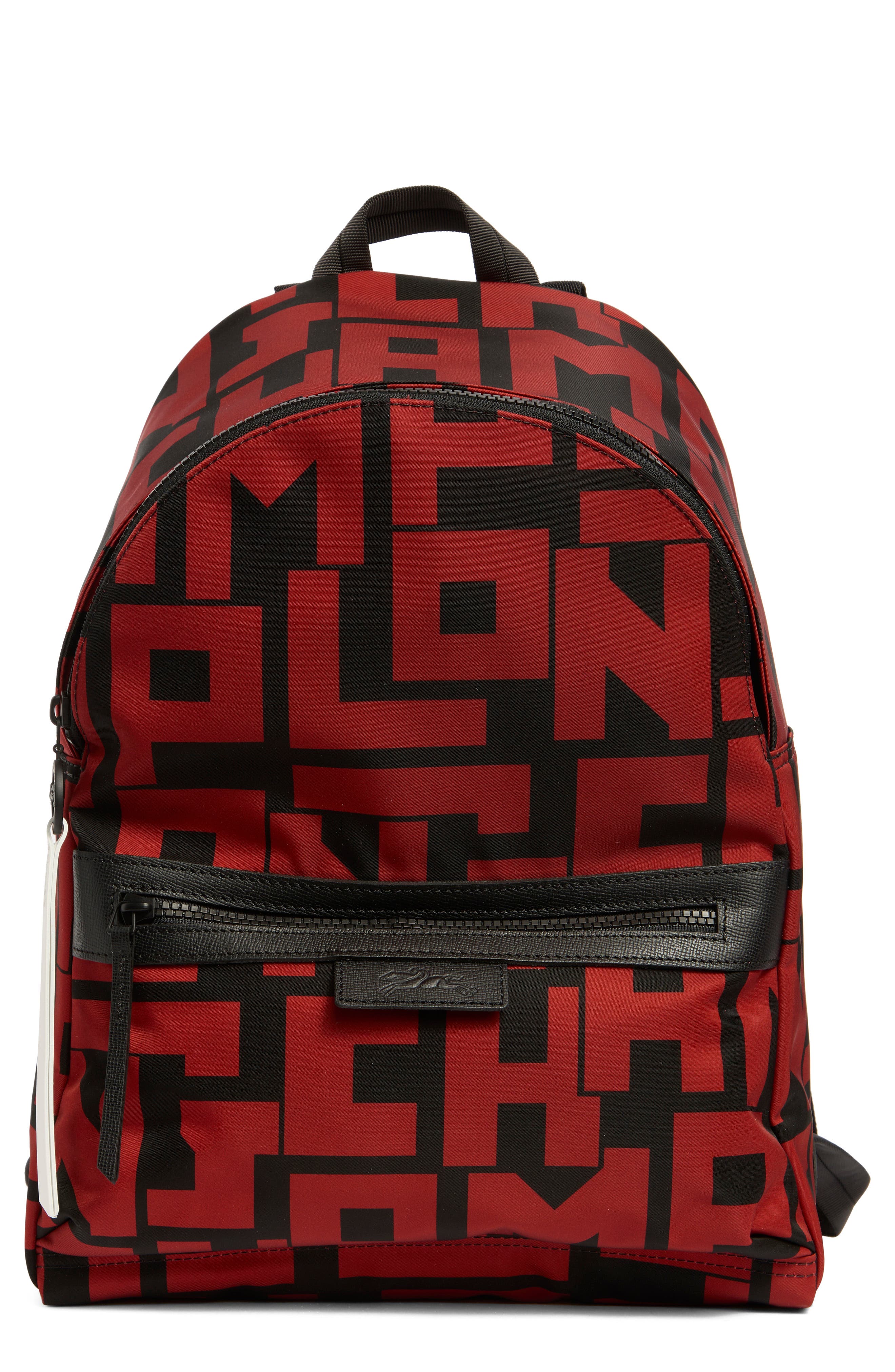 Longchamp Le Pliage Medium Backpack, Main, color, Black/ Brick