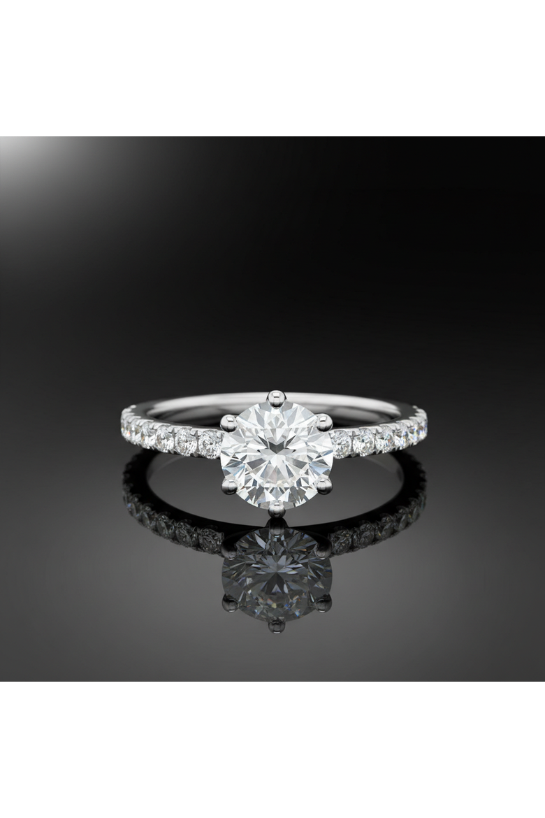Freya 14K White Gold Round Cut Lab Grown Diamond Solitaire Engagement Ring - 1.25 ctw, Alternate, color, 14K White Gold