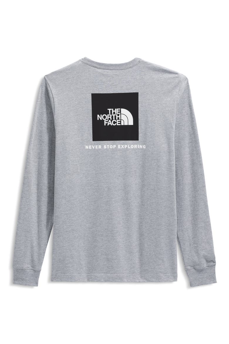 Long Sleeve NSE Box Logo Graphic T-Shirt, Alternate, color, TNF PALE GREY HEATHER