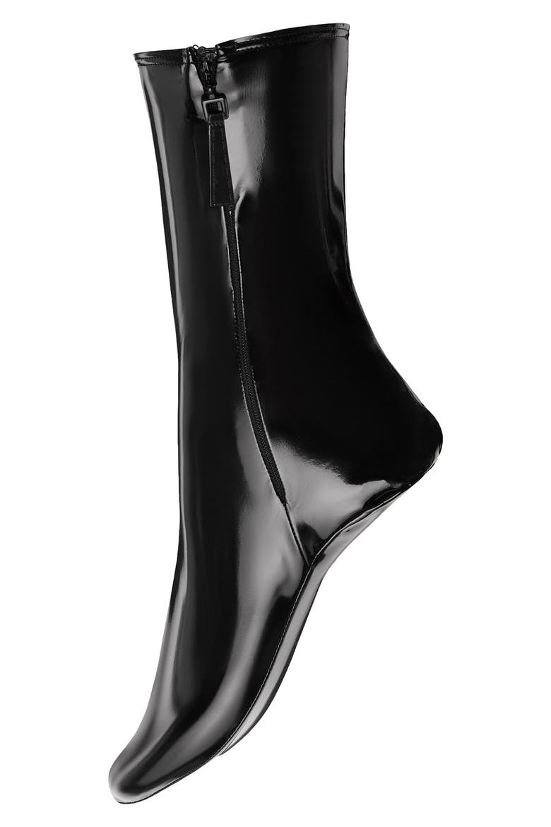 Latex Zip Socks, Alternate, color, 7005 BLACK