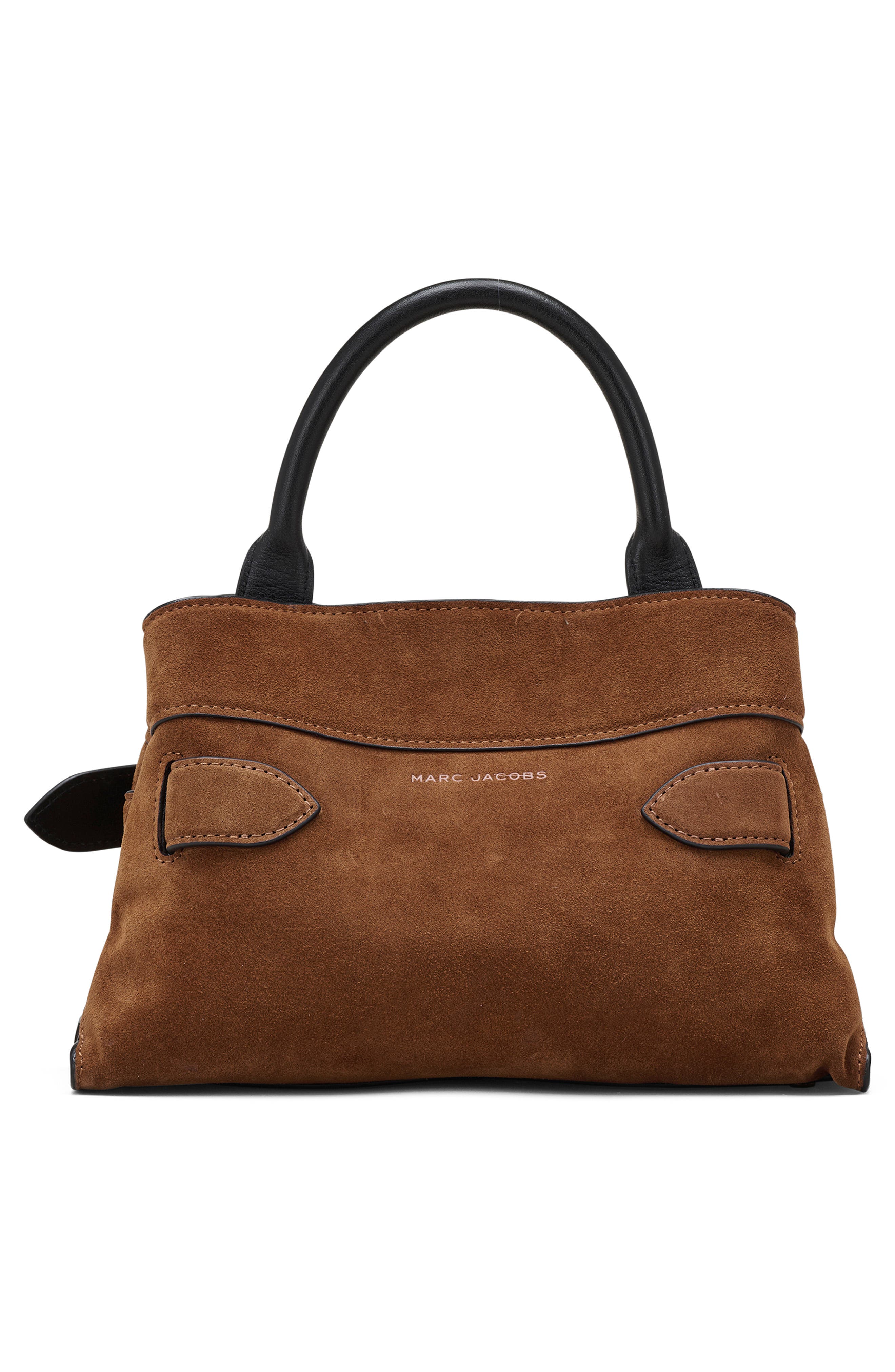 Marc Jacobs The Dakota Small Suede Satchel, Alternate, color, Copper