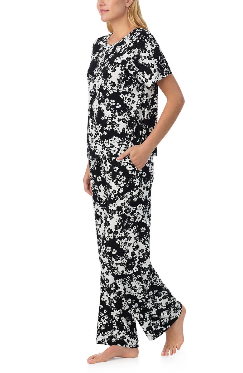 Sanctuary Floral Long Pajamas, Alternate, color, Black/Ivory