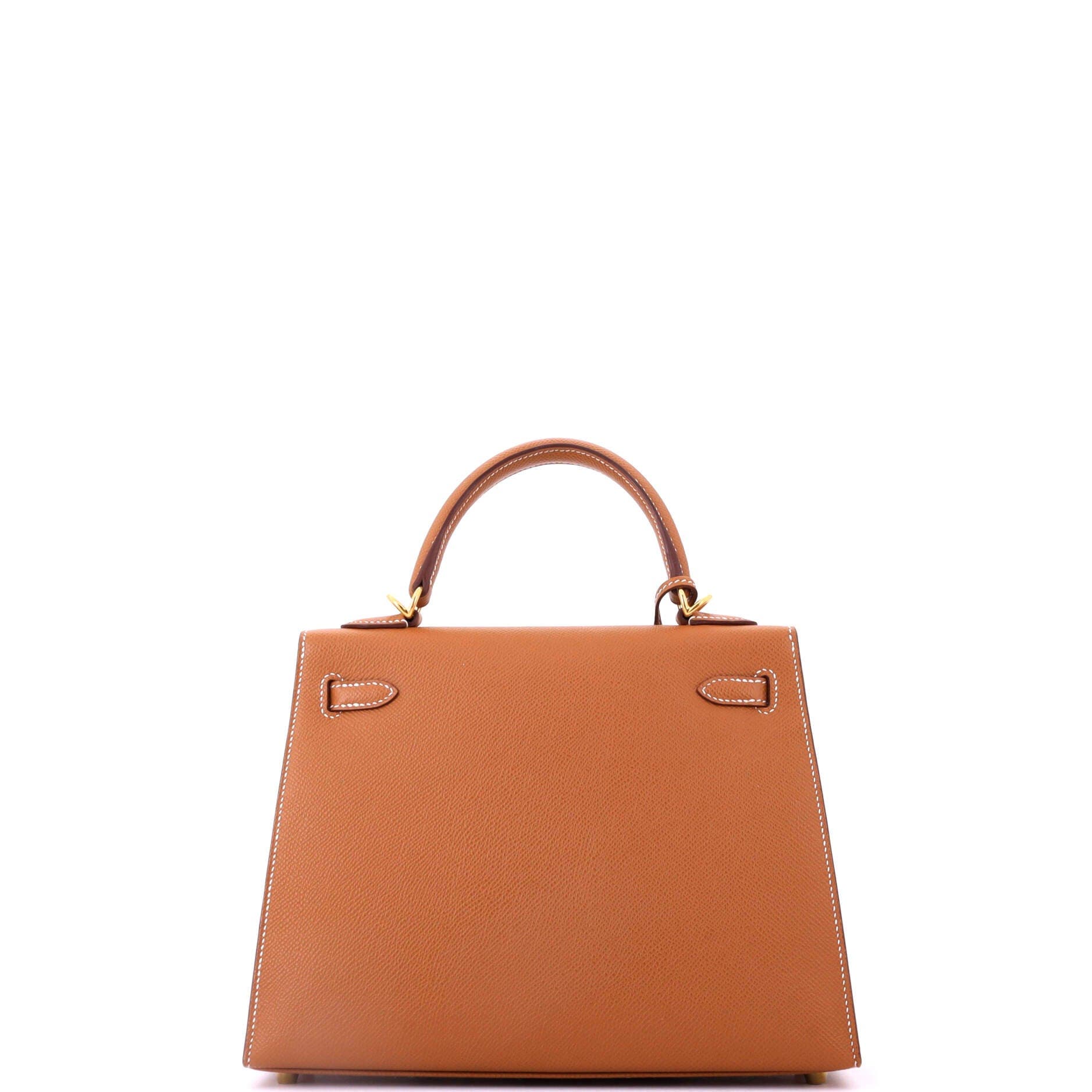 Pre-Owned Hermes Kelly Handbag Brown Epsom with Gold Hardware 25, Alternate, color, Gold