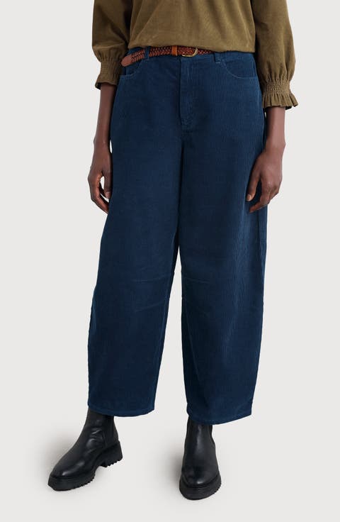 Avens Organic Cotton Crop Barrel Leg Pants (Petite)