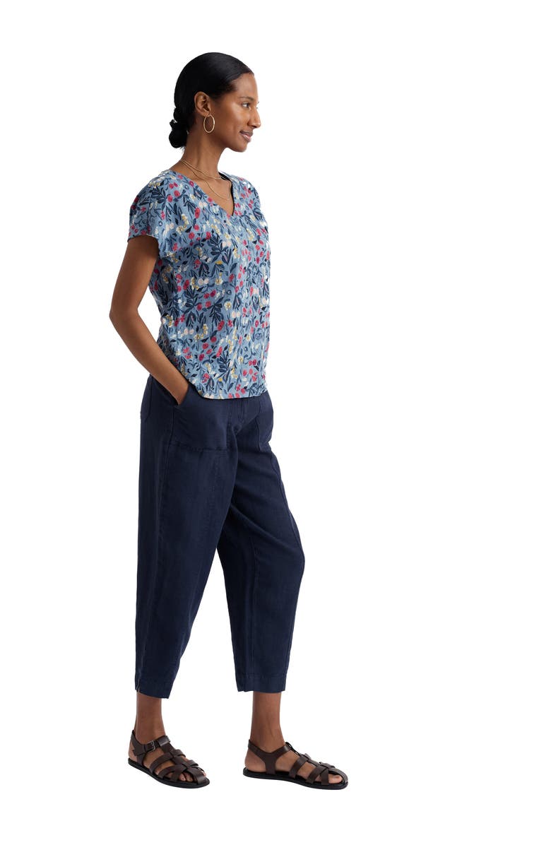 Seasalt Cornwall Studio Glass Organic Cotton Button-Up Top, Alternate, color, Spring Stems Seascape Mix