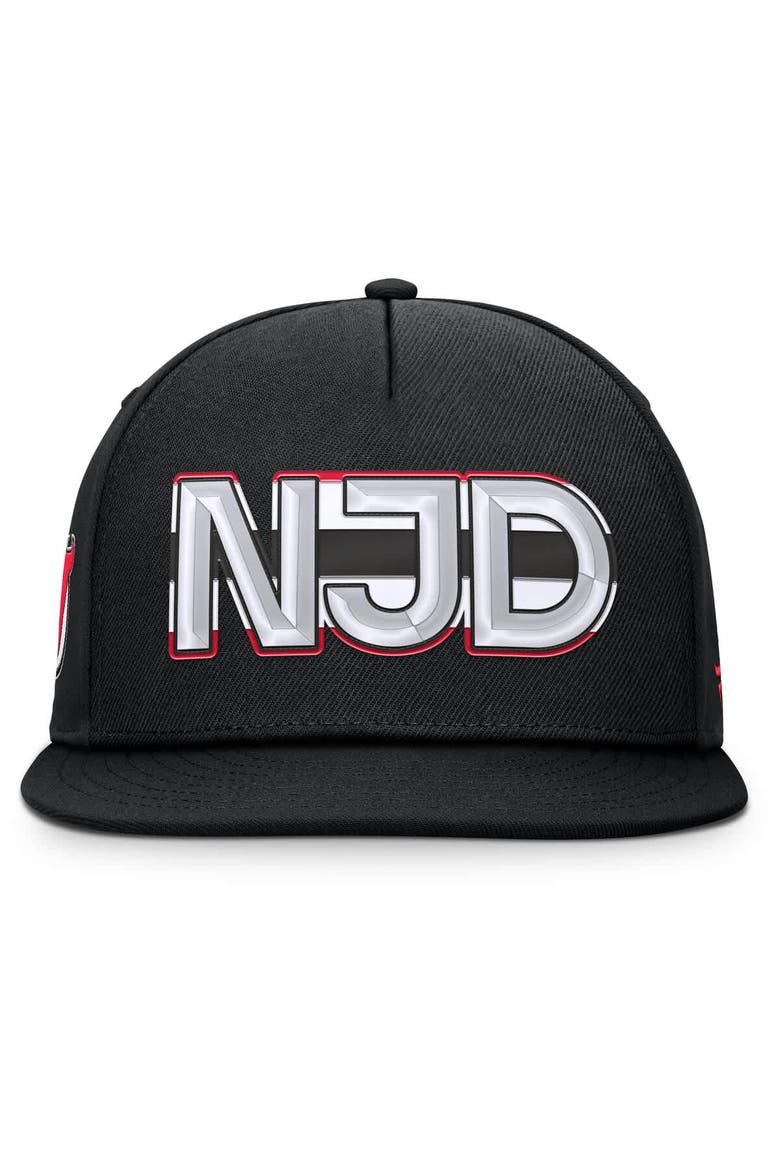 Men's Fanatics Black New Jersey Devils Authentic Pro Rink Team Code Snapback Hat, Alternate, color, Black