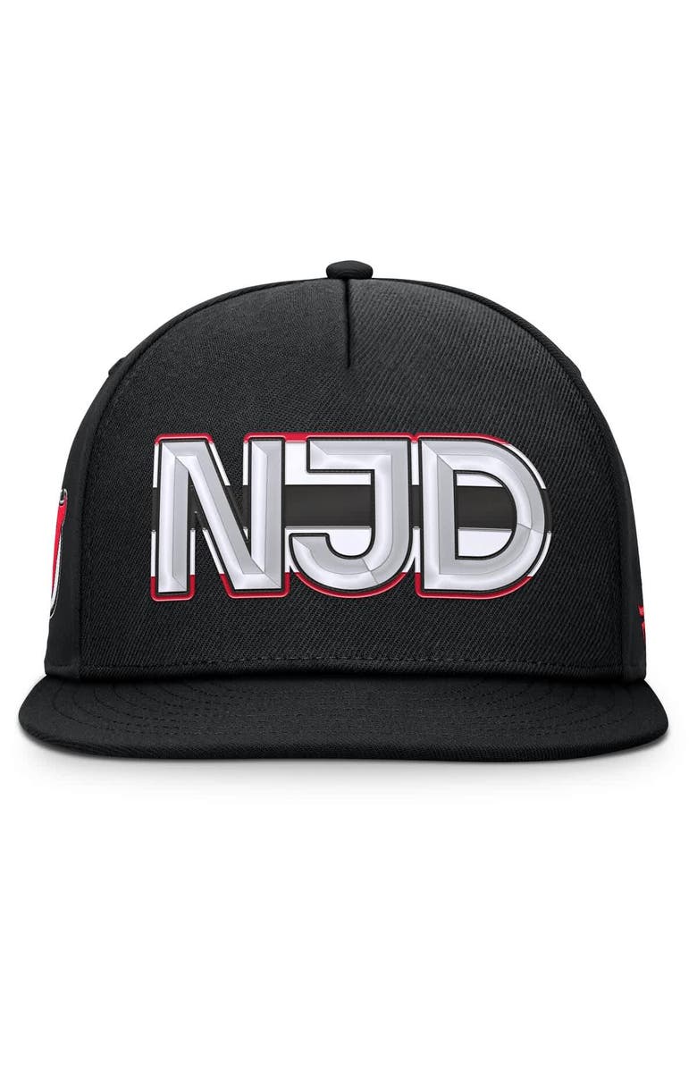 FANATICS Men's Fanatics Black New Jersey Devils Authentic Pro Rink Team Code Snapback Hat, Alternate, color, Black