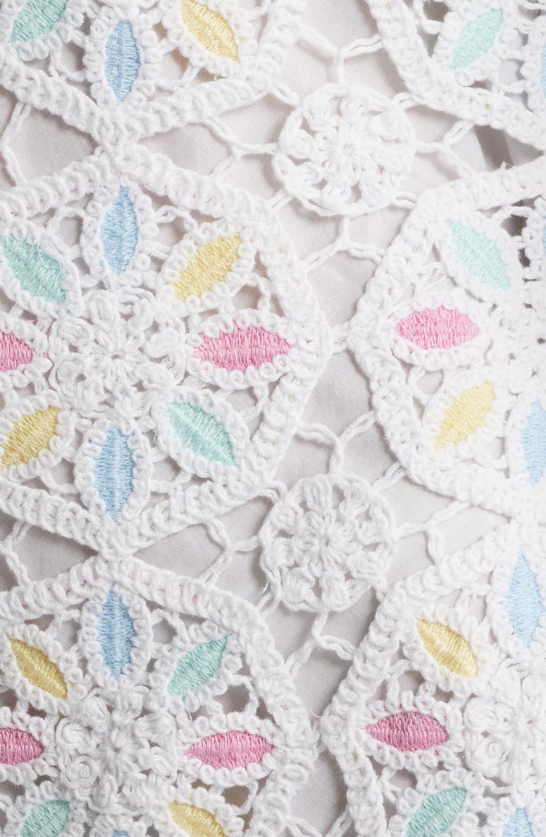 LoveShackFancy Poemes Long Sleeve Lace Minidress, Alternate, color, 