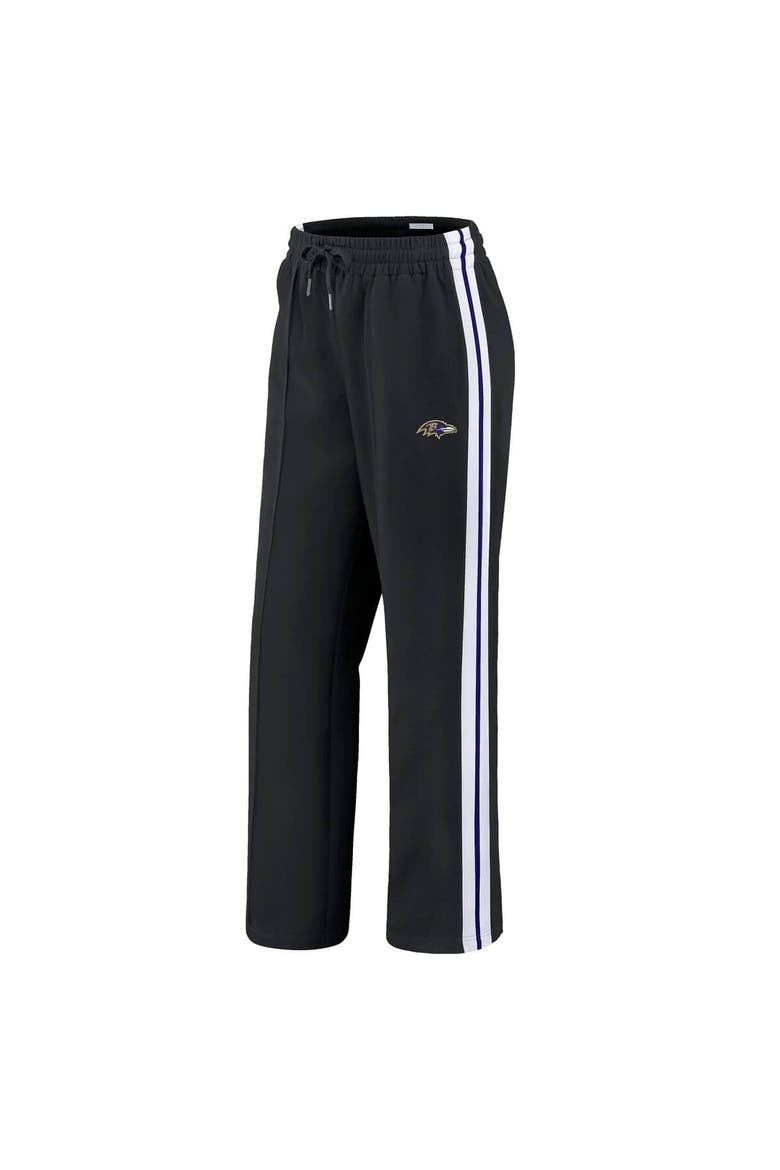 Women's WEAR by Erin Andrews Black Baltimore Ravens Color-Block Straight Leg Pants, Alternate, color, Black