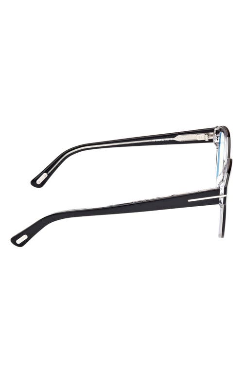 Tom Ford 54mm Cat Eye Blue Light Blocking Optical Glasses In Black