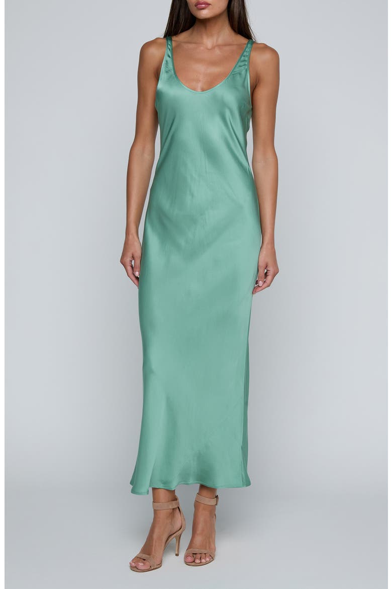 Akiya Satin Tank Maxi Dress, Main, color, MALACHITE GREEN