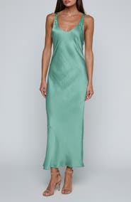 L'AGENCE Akiya Satin Tank Maxi Dress