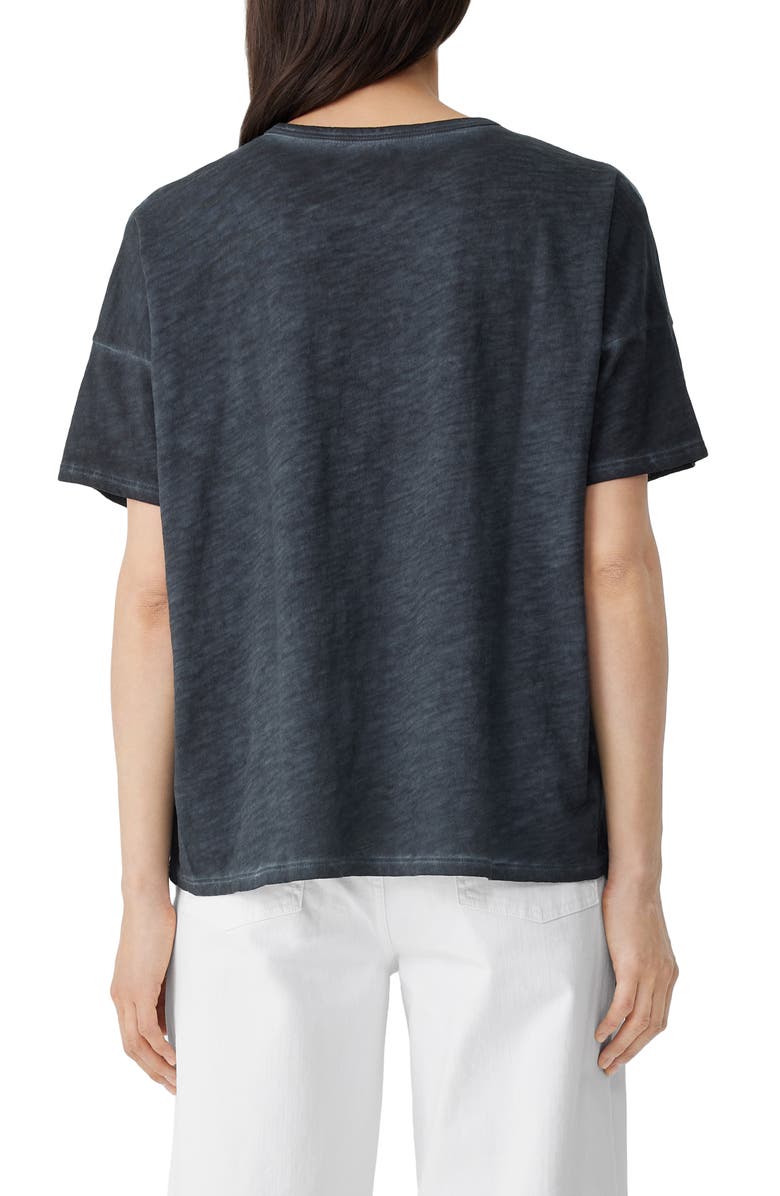 Eileen Fisher Crewneck Boxy Organic Cotton T-Shirt, Alternate, color, Nocturne