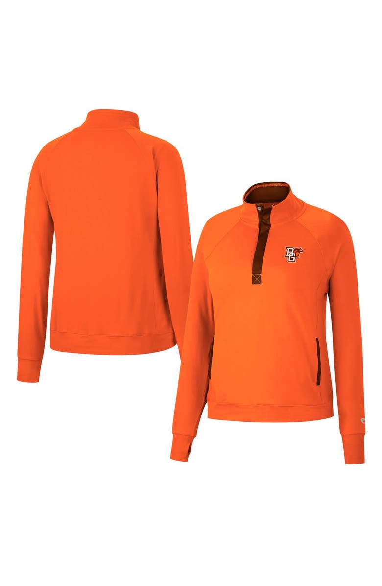 COLOSSEUM Women's Colosseum Orange Bowling Green St. Falcons Kipling Raglan Quarter-Snap Top, Main, color, 