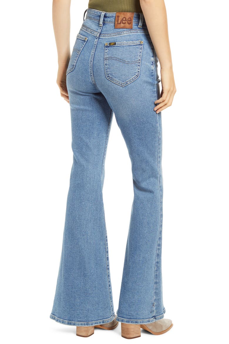 High Waist Flare Jeans, Alternate, color, SALINA