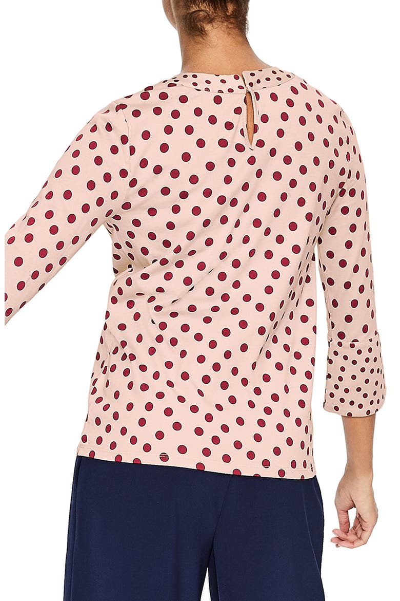 Althea High Neck Flare Cuff Top, Alternate, color, MILKSHAKE DOTTY