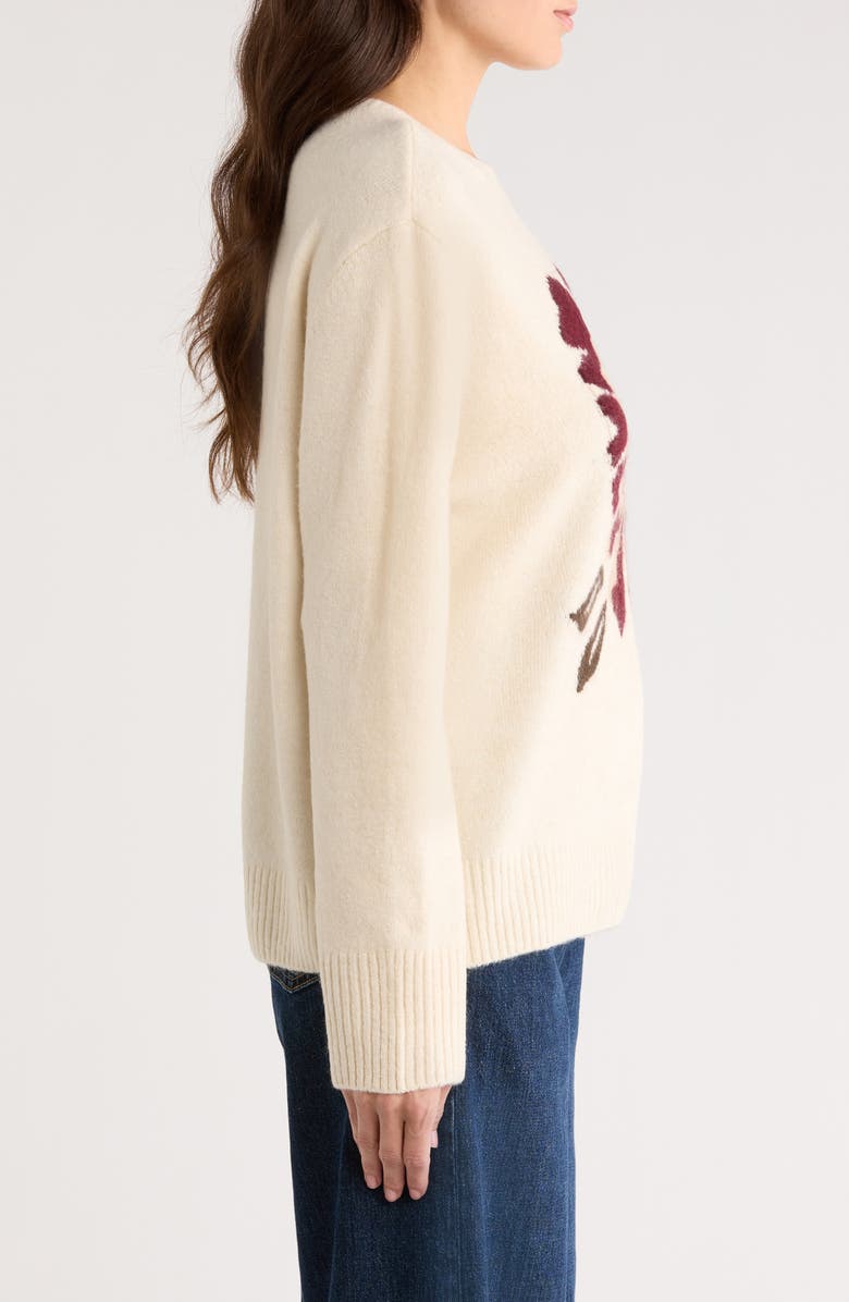 Vince Camuto Rose Jacquard Sweater, Alternate, color, Birch