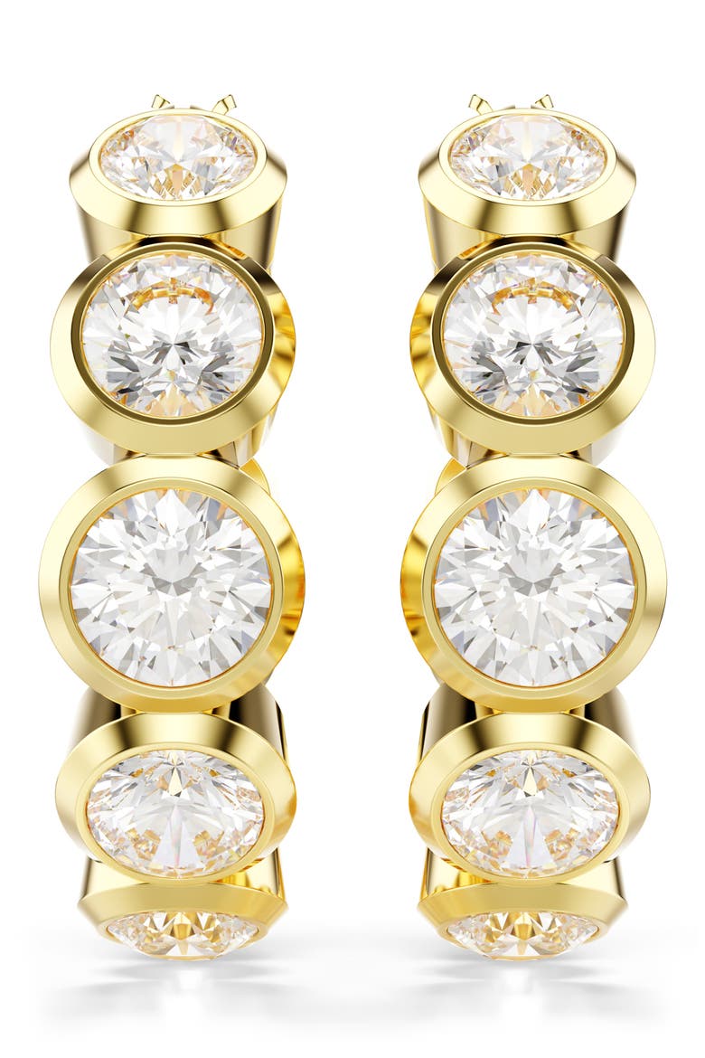 Imber Crystal Hoop Earrings, Alternate, color, WHITE/ GOLD