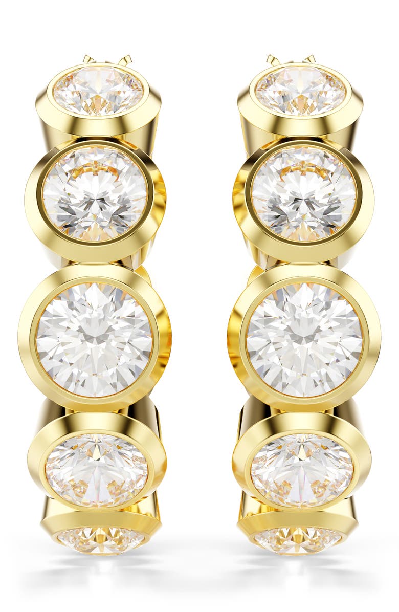 Swarovski Imber Crystal Hoop Earrings, Alternate, color, White/ Gold