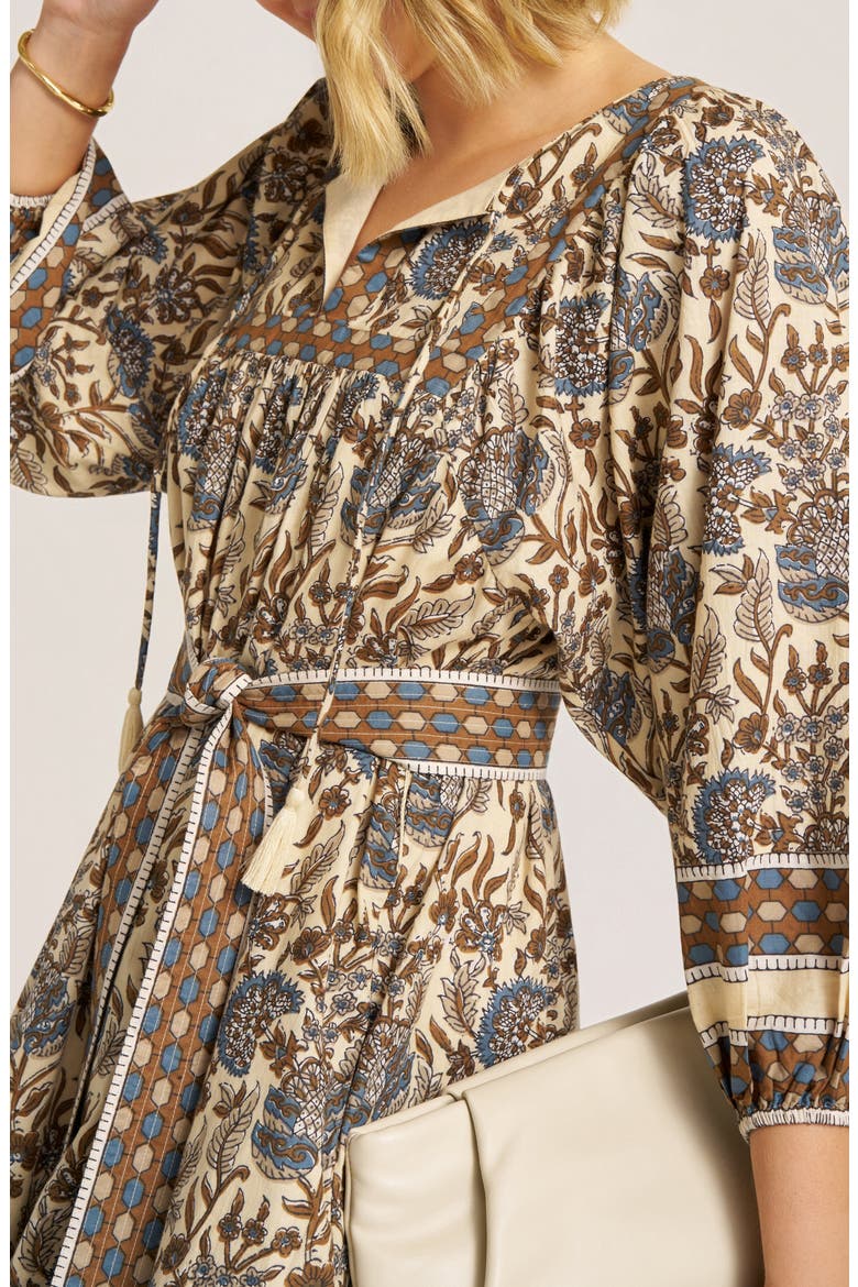 Cassia Mixed Print Cotton Dress, Alternate, color, STORM