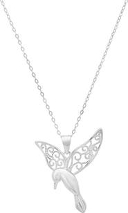 Queen Jewels Filigree Hummingbird Pendant Necklace