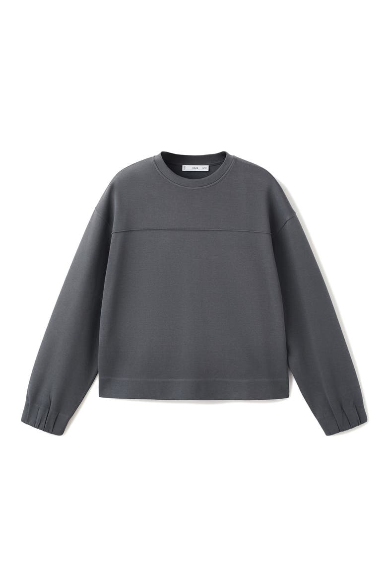 Ruched Sleeve Sweatshirt, Alternate, color, BLUE