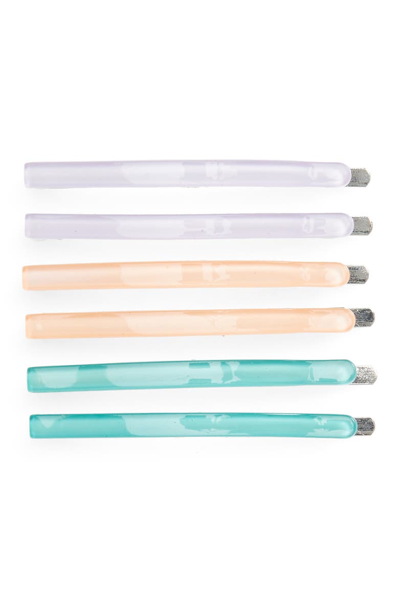6-Pack Resin Bobby Pins, Main, color, PASTEL MIX