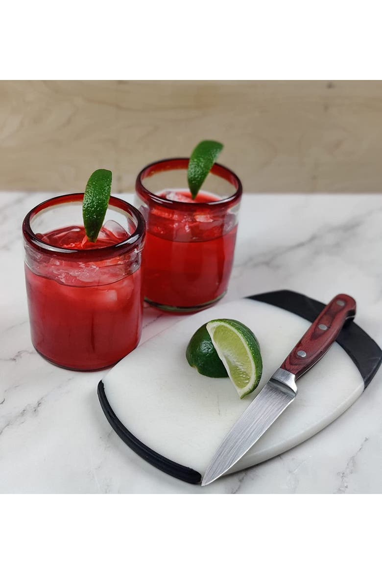 Rim Tumbler Glasses - Set of 6, Alternate, color, Red Rim