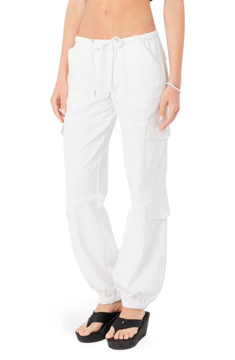 EDIKTED Denver Relaxed Cargo Pants, Main, color, White