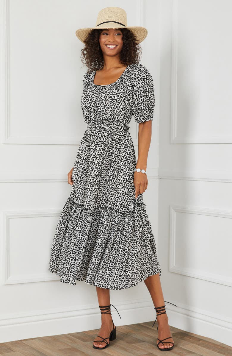 Karen Kane Puff Sleeve Maxi Dress, Alternate, color, 