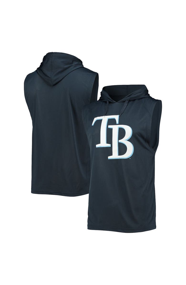STITCHES Men's Stitches Navy Tampa Bay Rays Sleeveless Pullover Hoodie, Alternate, color, 