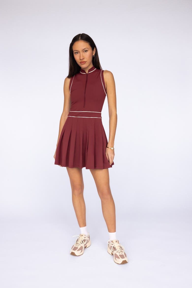 Tate Tennis Dress Regular Hem, Alternate, color, Burgundy
