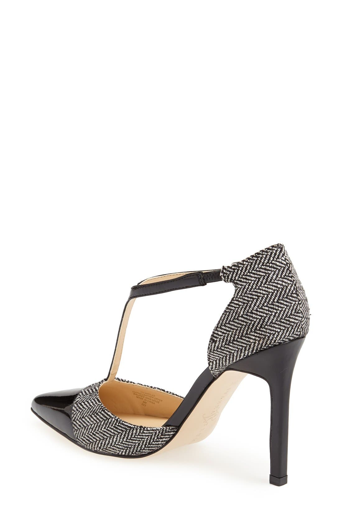 Ivanka Trump 'Camela' T-Strap Pointy Cap Toe Pump, Alternate, color, 