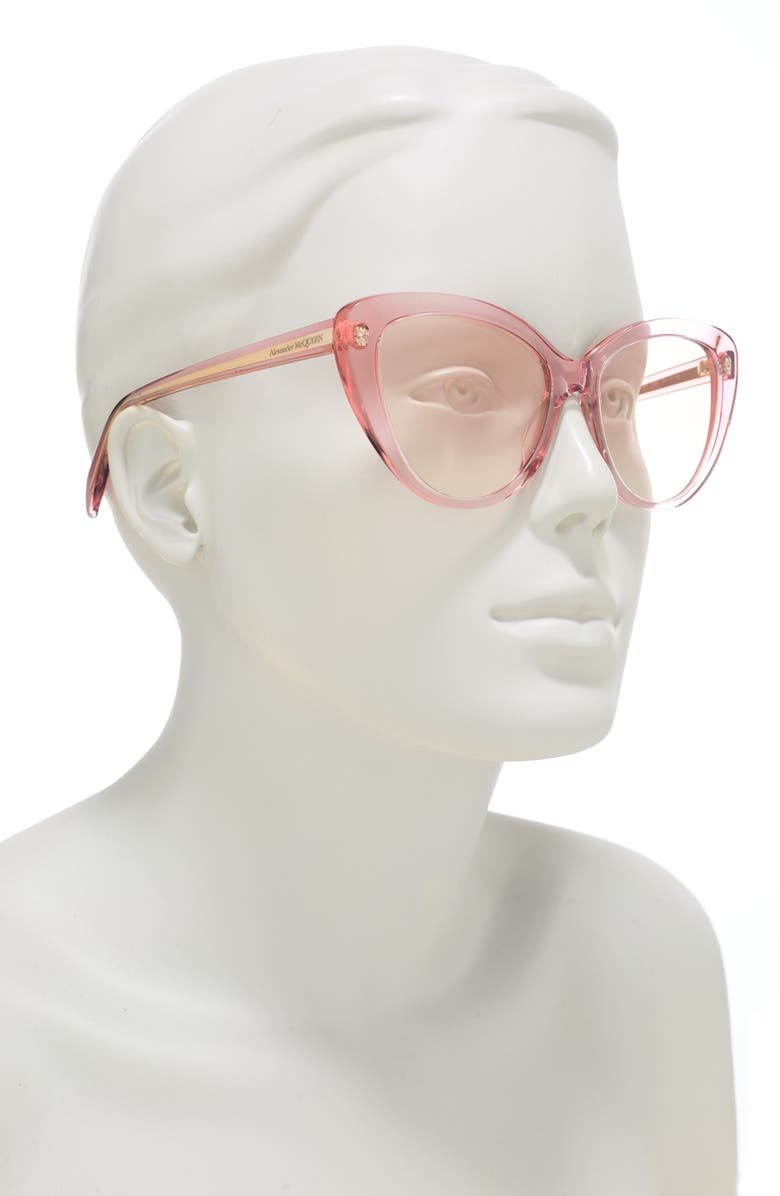 McQueen Alexander McQueen 56mm Cat Eye Sunglasses, Alternate, color,