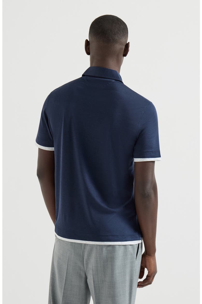 Polo with shirt collar, Alternate, color, Azure