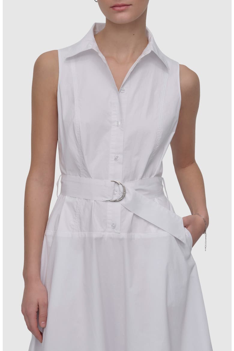 Belted Drop Waist Midi Dress, Alternate, color, WHITE