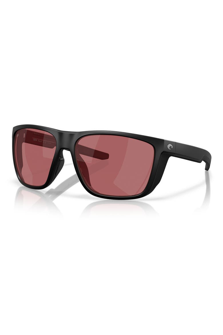 Ferg 62mm Polarized Pillow Sunglasses, Alternate, color, MATTE BLACK / ROSE 580G